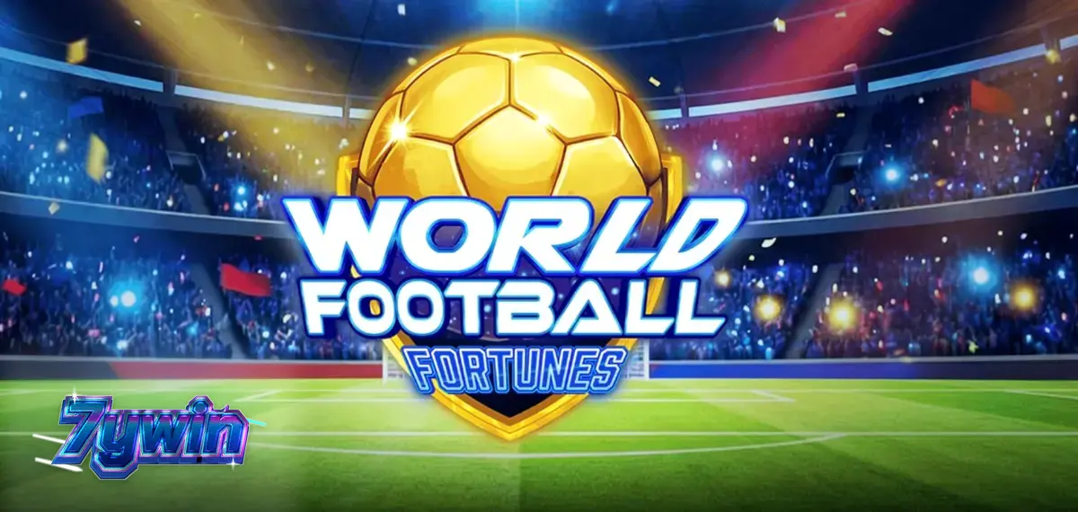 Interface do jogo de slot World Football Fortunes com temática de estádio de futebol